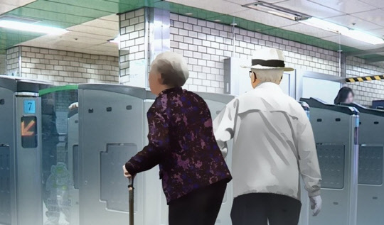 지하철 노인 무임승차. <연합뉴스>